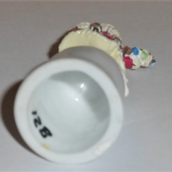 2" SANTA Thimble #12b Christmas Santa Bag Toys St. Nick Ceramic Thimble Holiday - Picture 2 of 4
